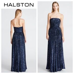 HALSTON Elisabeth Strapless Gown In Sequins